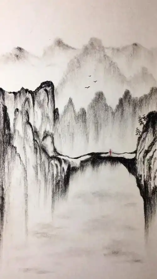 画画原来如此简单用铅笔画一幅水墨风