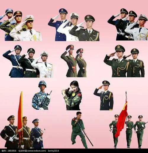 中国军人形象照片psd分层