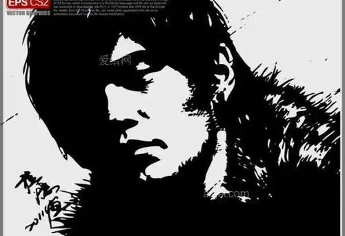 周杰伦矢量剪影图片