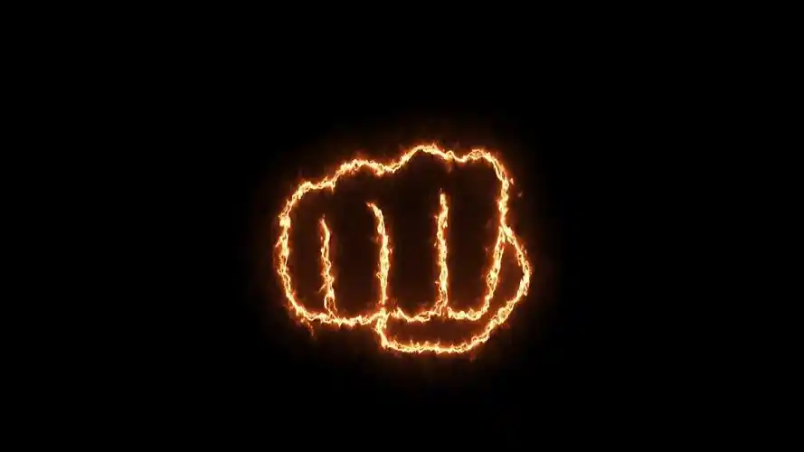 高考必胜4k火焰拳头燃烧励志通道素材冲击拳头元素