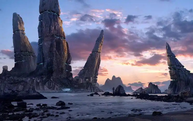 锥形岩石的建筑创意高清电脑壁纸