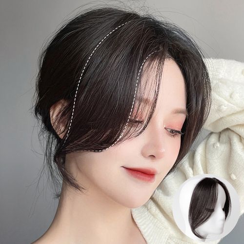 八字刘海假发女自然前额 网红法式中分假刘海假发片真发头帘假发