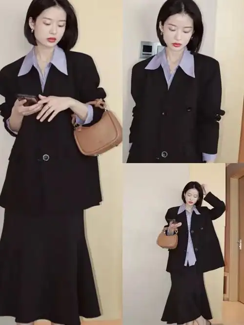 女生黑色西服怎么搭配一衣多穿的黑西装花式搭配法