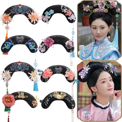 旗头清朝格格贵妃头饰故宫小号儿童拍照古装古风造型假发髻