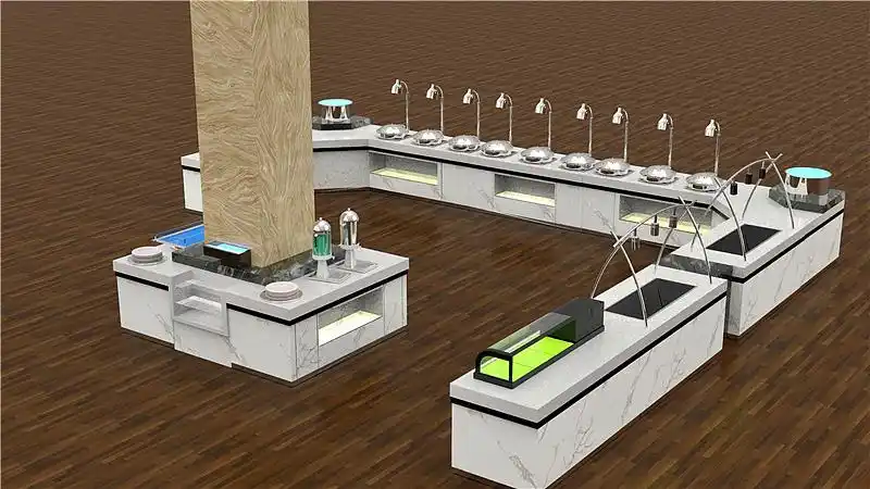 机关单位食堂自助取餐台 自助餐台设计定制厂家