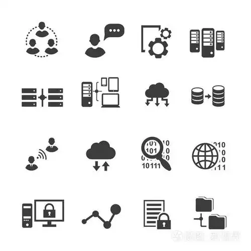 大数据图标集,数据分析,云计算.数字处理矢量插画-正版商用图片1ij14c
