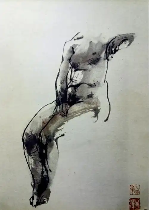 艺推|国美教授刘国辉水墨人体画集精选