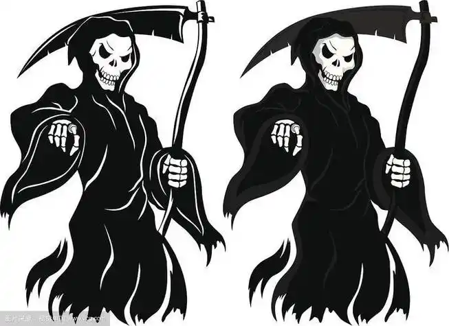 简笔画的骷髅头死神