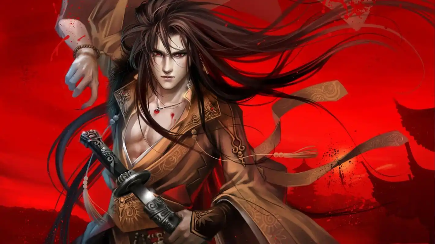 血色离殇伤感古风帅哥美女图