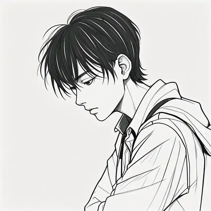 94伤感黑白素描男生头像95 这组黑白素描男生头像,透露出一丝难以