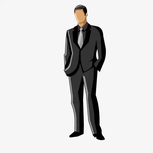 卡通穿西装的男性人物设计