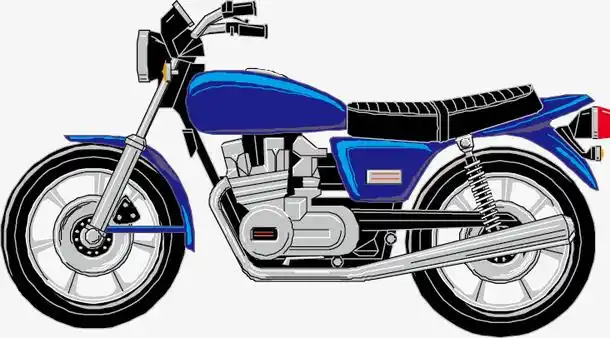 手绘帅气机械摩托车