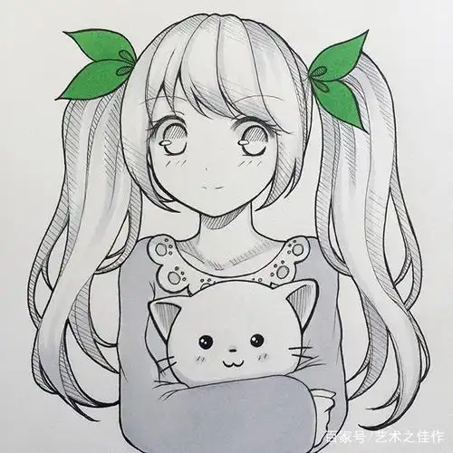 超可爱的手绘动漫美少女,喜欢的求抱走