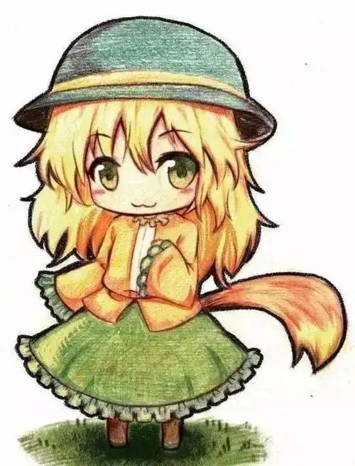 彩铅卡通画彩铅卡通动漫人物画法小狐仙