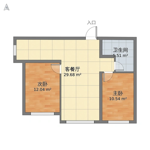 现代简约设计风格 作品介绍: 本作品是对2室2厅1卫户型设计的nordic