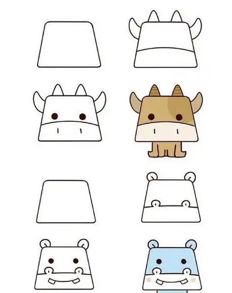 萌萌卡通小动物简笔画