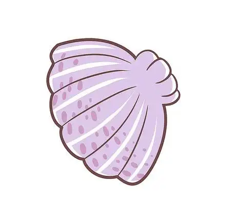 原创手绘小清新紫色贝壳卡通装饰插画 psd