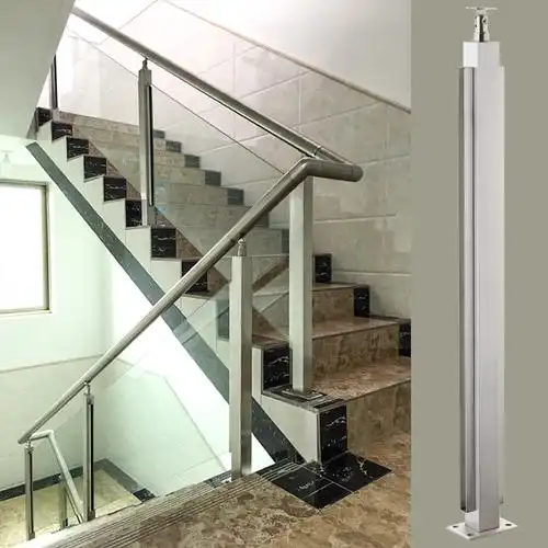不锈钢玻璃楼梯扶手立柱护栏栏杆阳台家用室内楼梯立柱