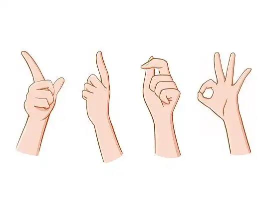 手的姿势卡通png素材手势
