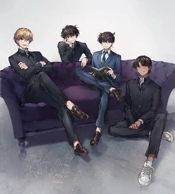 《名侦探柯南》四位男神的花美男画风,服部平次秒变运动男神!