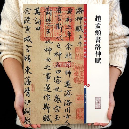 赵孟頫书洛神赋 高清彩色放大本中国著名繁体旁注赵体赵孟俯行书毛笔