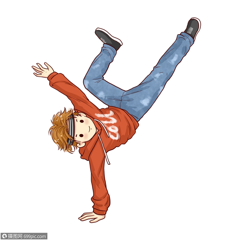 跳街舞的男孩男生卡通人物