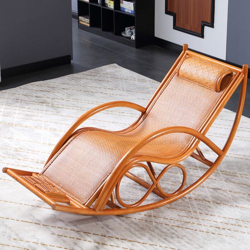 家用摇摇椅躺椅阳台休闲椅现代大人逍遥椅藤椅 酒红摇椅【图片 价格