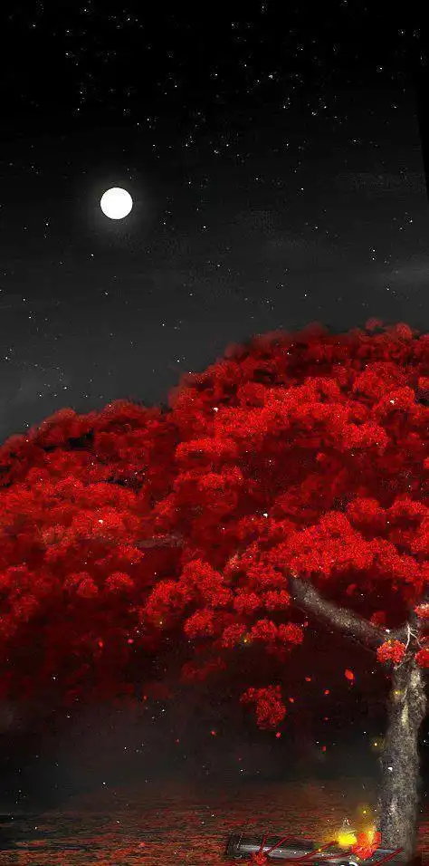 古风底图背景海报红树夜汜荩处理去水印