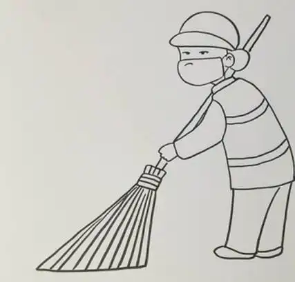 环卫工人扫地画法教程简笔画怎么画步骤教程