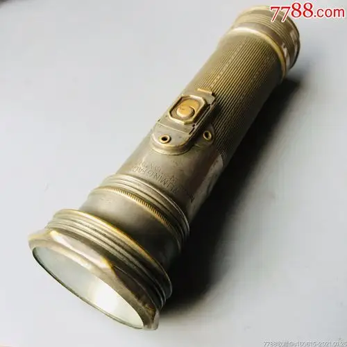 民国时期大无畏牌老式电池纯铜手电筒老手电灯
