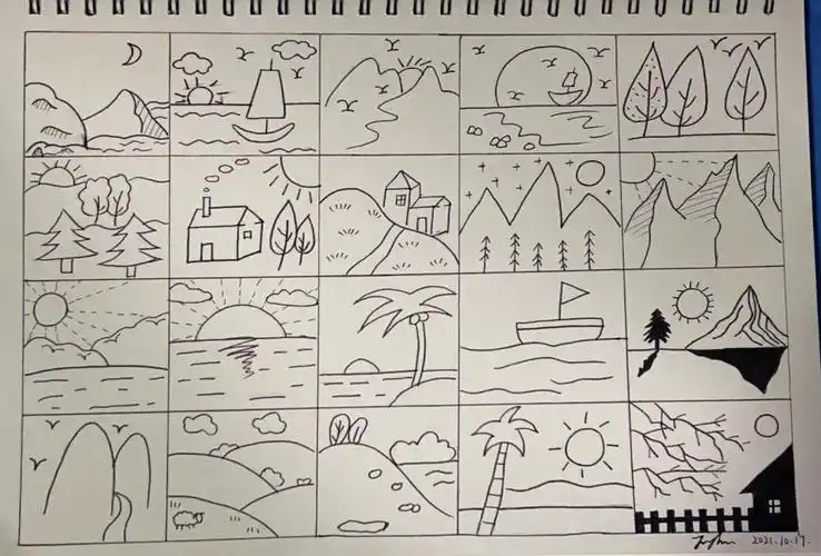 幼师专业风景简笔画