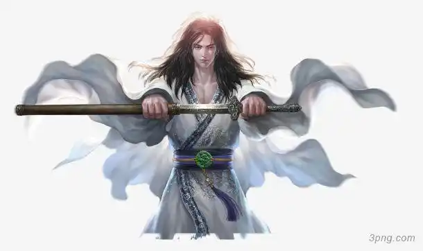 古风奇幻白衣侠客png素材透明免抠图片其他元素