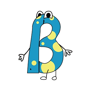 魔法浪元素卡通英文字母b大写英文字母b创意字母b创意英文字母h创意