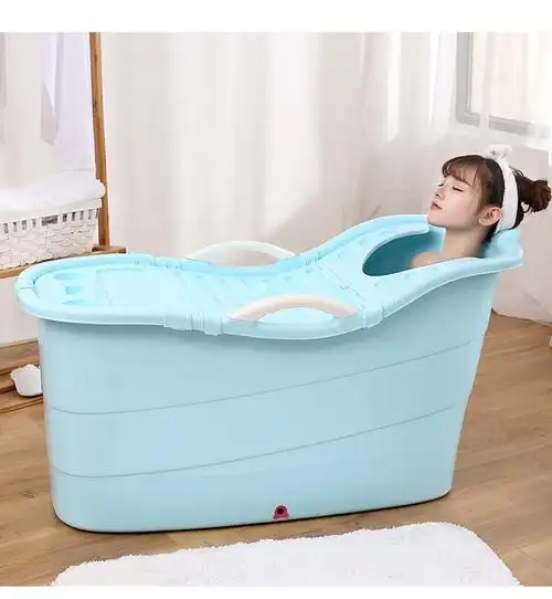 特大号浴桶成人家用塑料洗澡桶加厚沐浴桶泡澡桶成人浴盆有盖浴缸