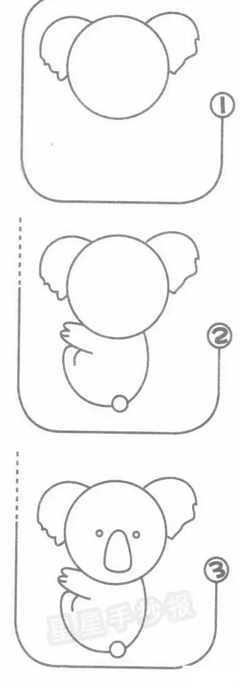 考拉妈妈和考拉宝宝简笔画卡通