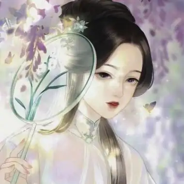 高清动漫版的唯美古风淡雅女子头像图片
