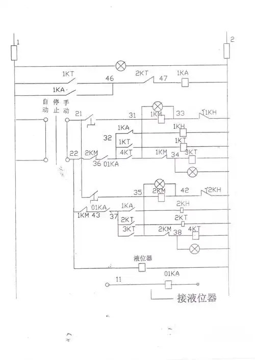 1,手动状态下,通过另个两个按钮分别控制1#水泵和2#水泵的启动,乖载