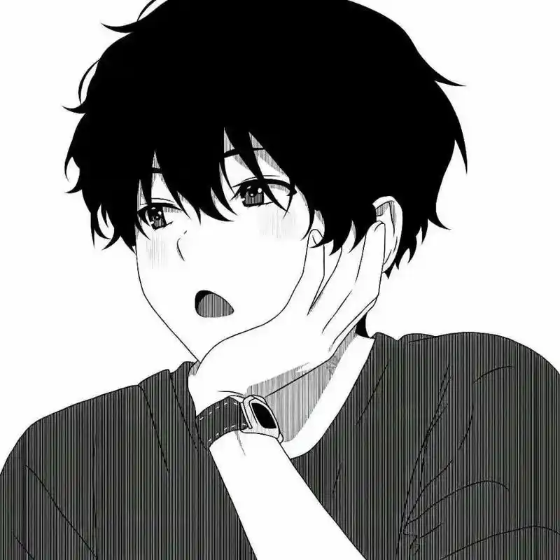 黑白动漫男头#头像分享  - 抖音