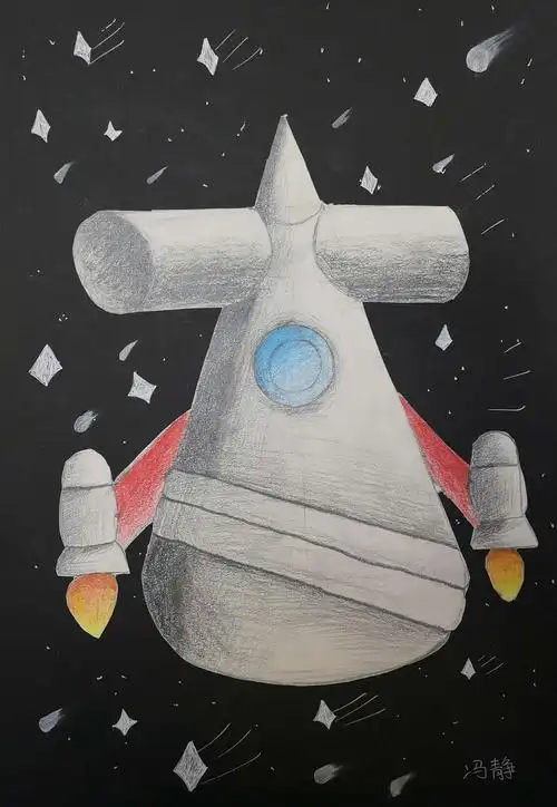 12.22东校区创意素描班周日下午1:30-4:00作品《创意素描圆锥穿插体》