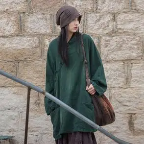 苎麻棉砂炒做旧棉麻女装新品盘扣斜襟文艺2024国潮新中式上衣外套
