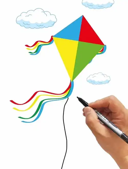 画一个风筝,简笔画,今天教小朋友们画风筝-度小视
