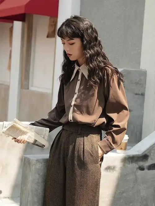 复古风穿搭示范,满满的文艺范儿