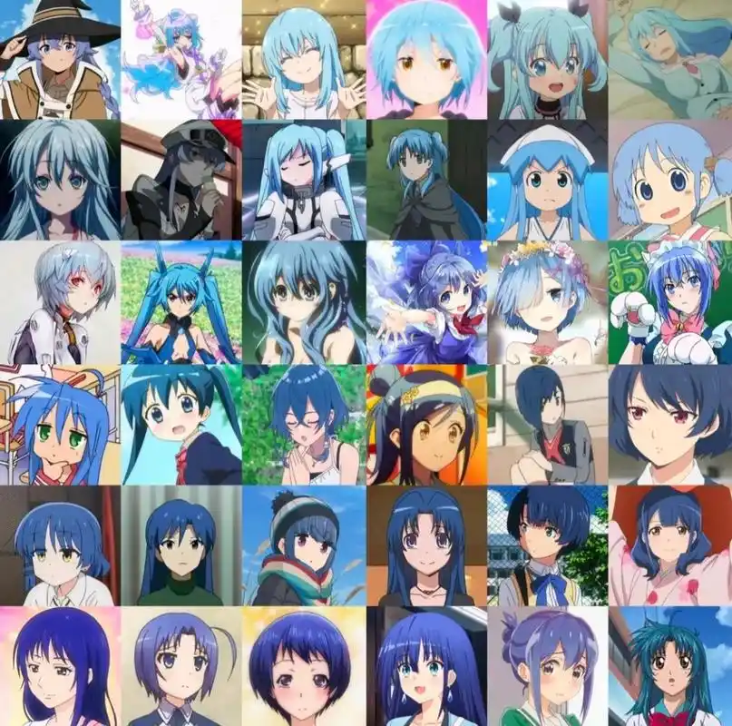 动漫# #你好动画人# 动漫中的蓝毛娘[滑稽]你能认出多少?