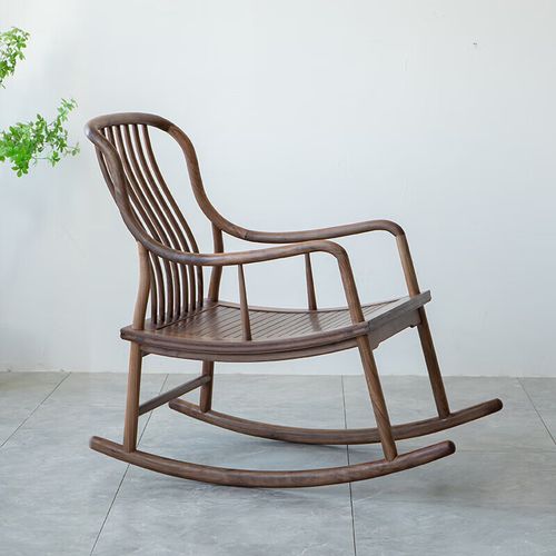 北美黑胡桃木摇椅办公室书房休闲椅阳台新 北美黑胡桃木摇摇椅100*63*