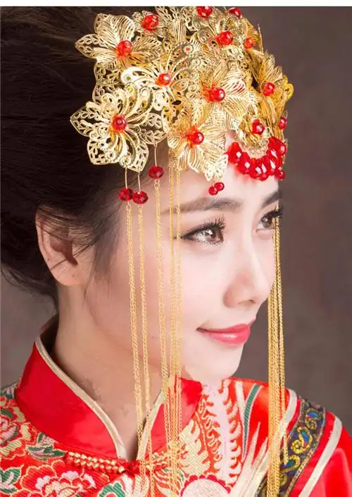 新娘旗袍头饰的款式旗袍与头饰的搭配