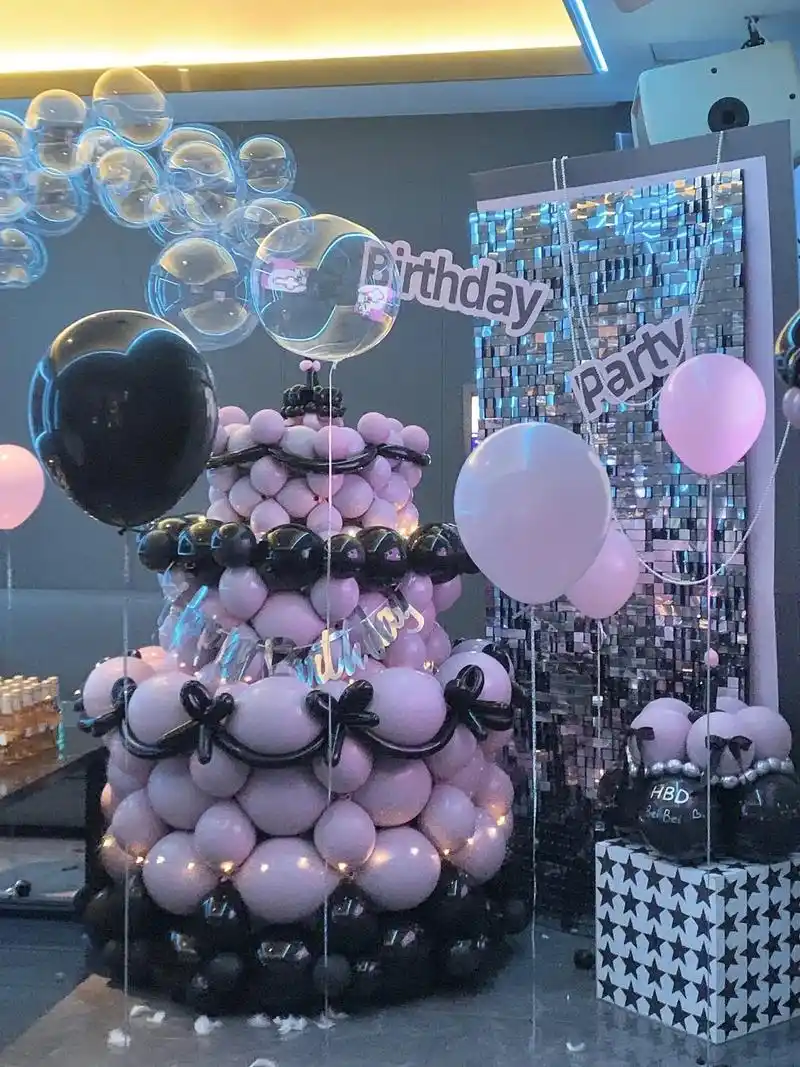 ktv包间布置94超出片的气球蛋糕98 好看99#生日 - 抖音