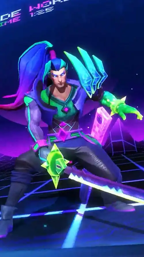 英雄联盟手游:快乐风男遇到电玩元素,亚索获得双倍快乐!