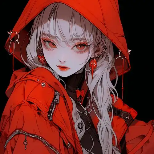 红色系高清头像 二次元头像