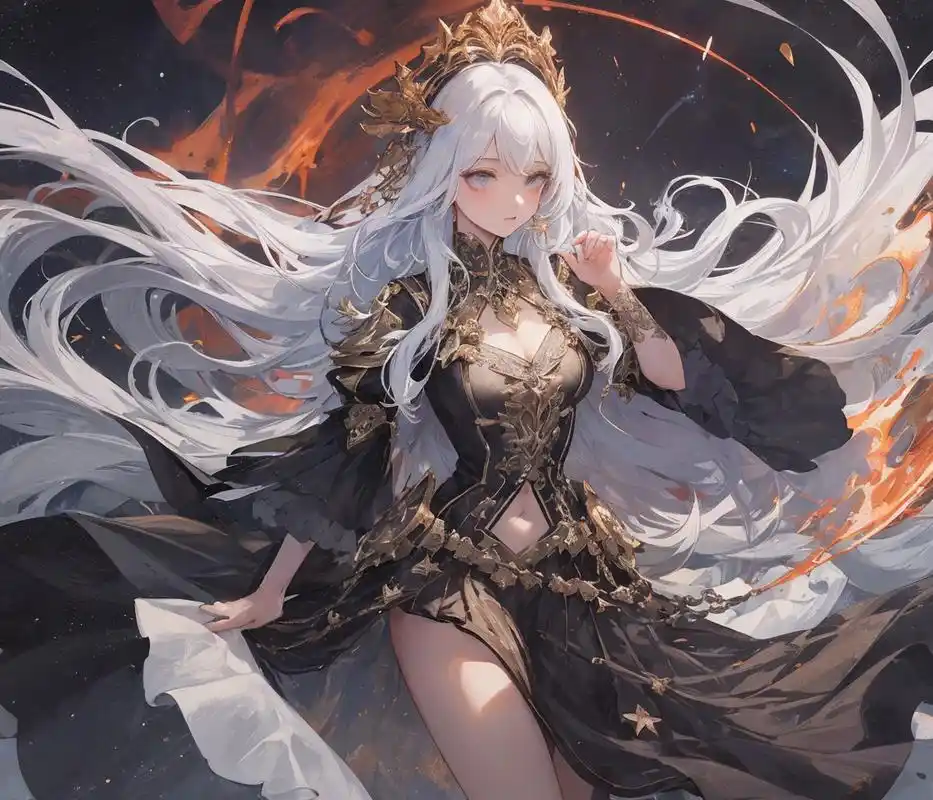 白发出众,美丽的女孩 白色头发:白头发是白发小姐姐最显眼的特点,代表