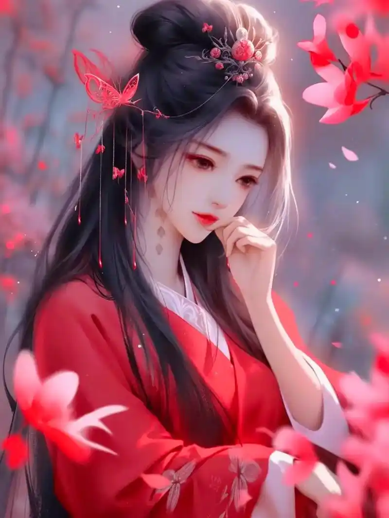 红衣古装 #好图分享 #曼珠沙华彼岸花 - 抖音